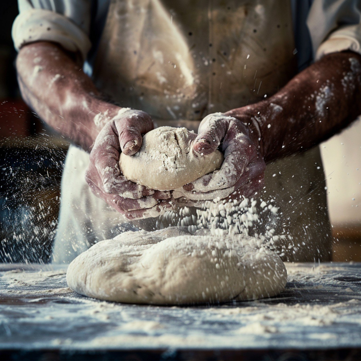 Boulanger façonnant la pâte